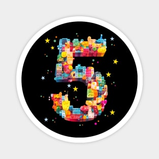 5Th Birthday Building Blocks Magnet